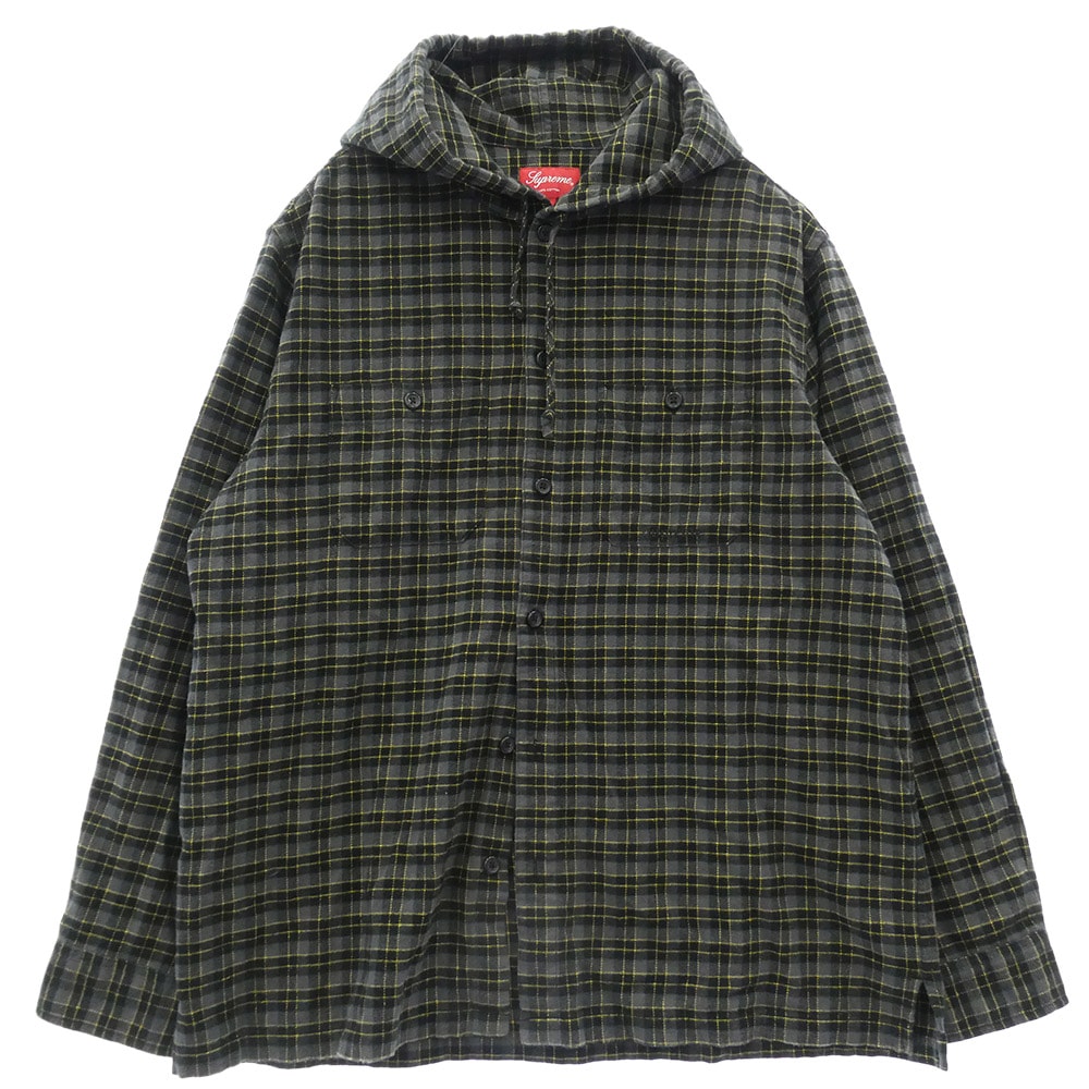 Supreme シュプリーム 長袖シャツ 22SS Mini Plaid Hooded Shirt フード チェック 長袖 シャツ マルチカラー系 L【中古】