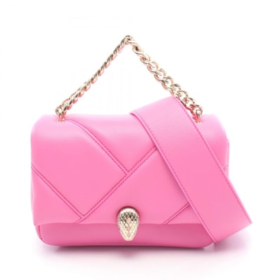 ブルガリ BVLGARI セルペンティ カボション ミニ 2WAY ハンドバッグ バッグ レザー レディース ピンク系 【中古】