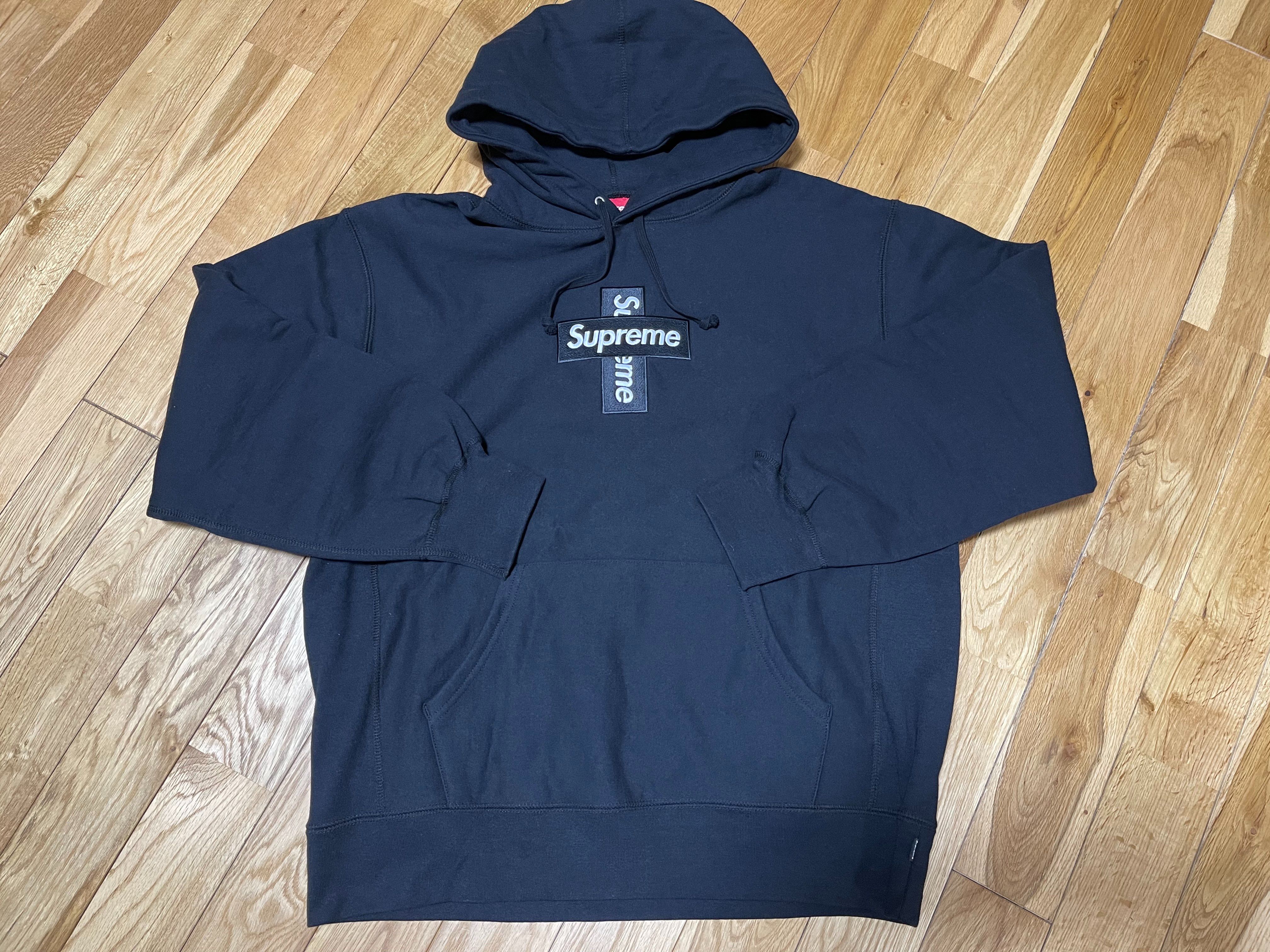 Supreme Cross Box Logo Hooded Sweatshirt "Black"