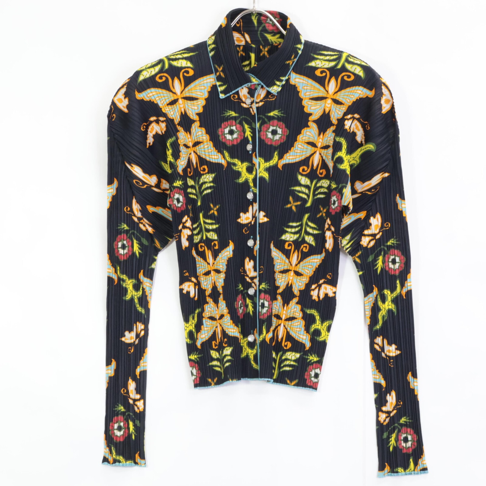 プリーツプリーズ PP92-JK025 ネイビー系 バタフライ プリーツ シャツ 3