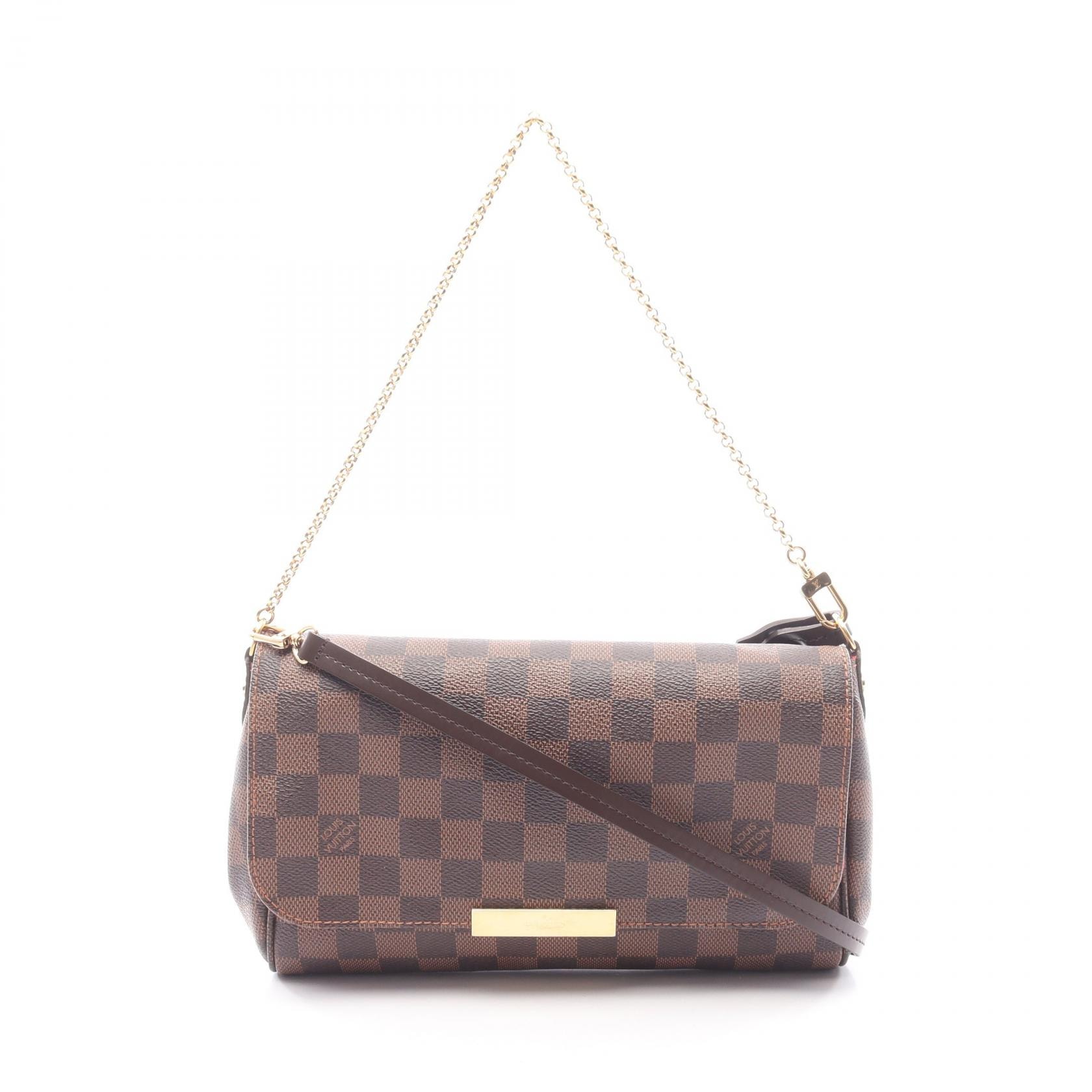 ルイ・ヴィトン LOUIS VUITTON フェイボリットMM 2WAY ハンドバッグ バッグ PVCコーティングキャンバス レザー ダミエ エベヌ レディース ブラウン系 N41129 【中古】