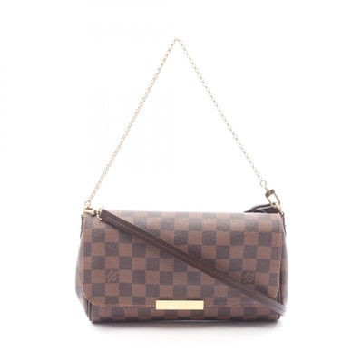 ルイ・ヴィトン LOUIS VUITTON フェイボリットMM 2WAY ハンドバッグ バッグ PVCコーティングキャンバス レザー ダミエ エベヌ レディース ブラウン系 N41129 【中古】
