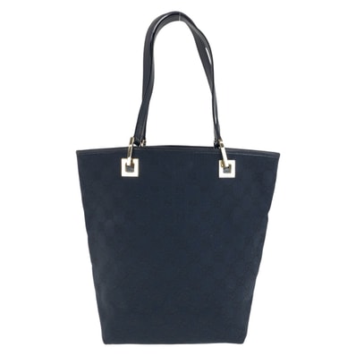 美品 GUCCI グッチ ブラック 黒 ゴールド金具 GGキャンバス レザー/ トートバッグ ショルダーバッグ 506099 【中古】