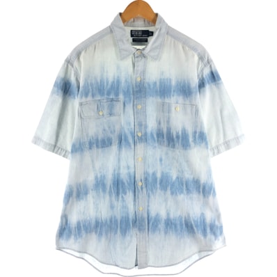 古着 ラルフローレン Ralph Lauren POLO by Ralph Lauren DUNGAREE WORKSHIRT 半袖 コットンシャツ メンズL相当/eaa534578