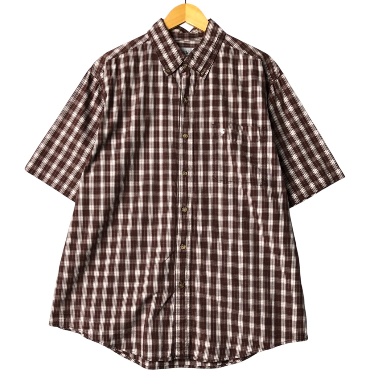 古着 カーハート Carhartt チェック柄 ボタンダウン 半袖 ワークシャツ メンズXL相当/eaa572354