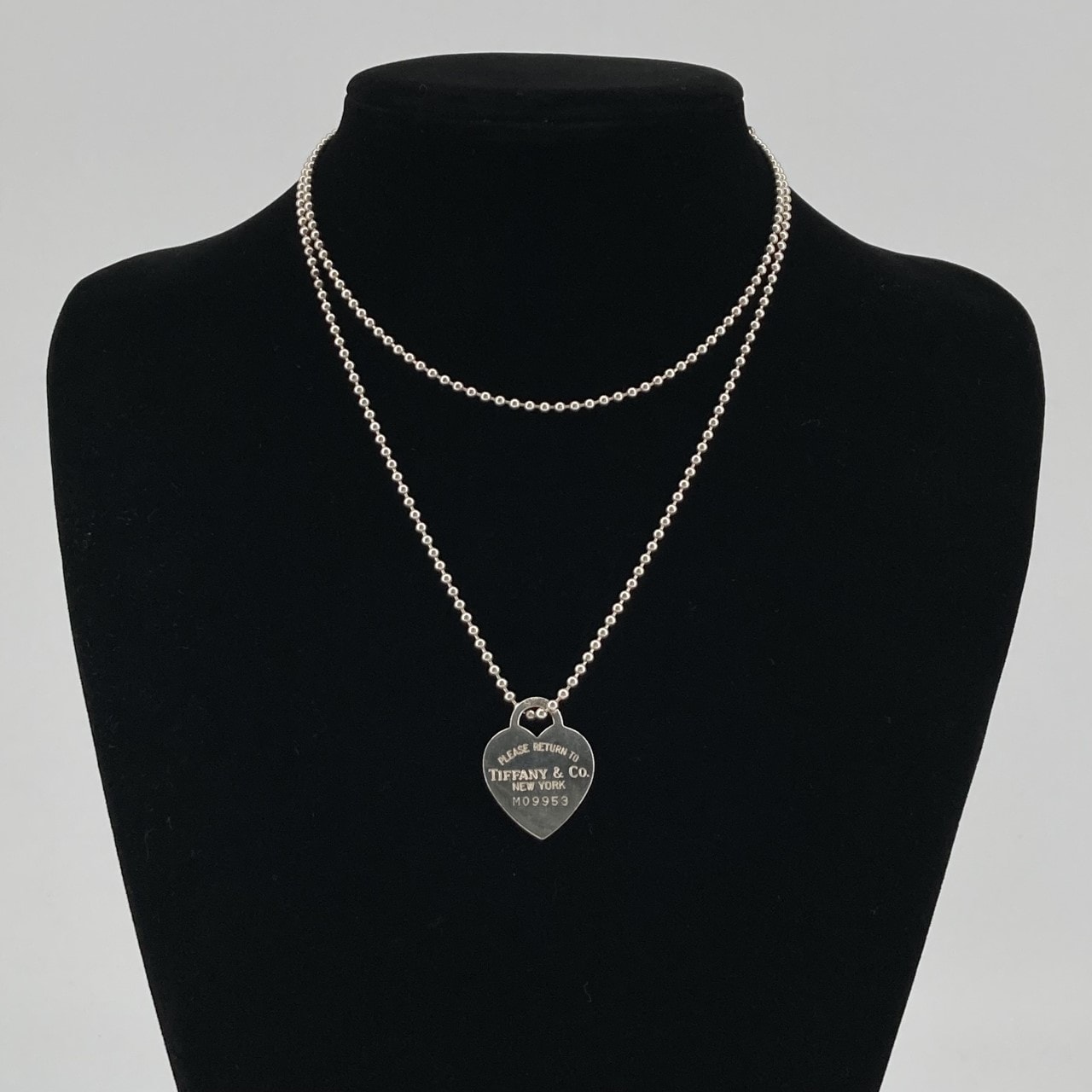 TIFFANY&Co.(ティファニー) リターン トゥ ティファニー Ag925 ハートタグ ロングボールチェーン ネックレス 22.8g シルバー
