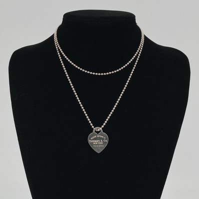 TIFFANY&Co.(ティファニー) リターン トゥ ティファニー Ag925 ハートタグ ロングボールチェーン ネックレス 22.8g シルバー