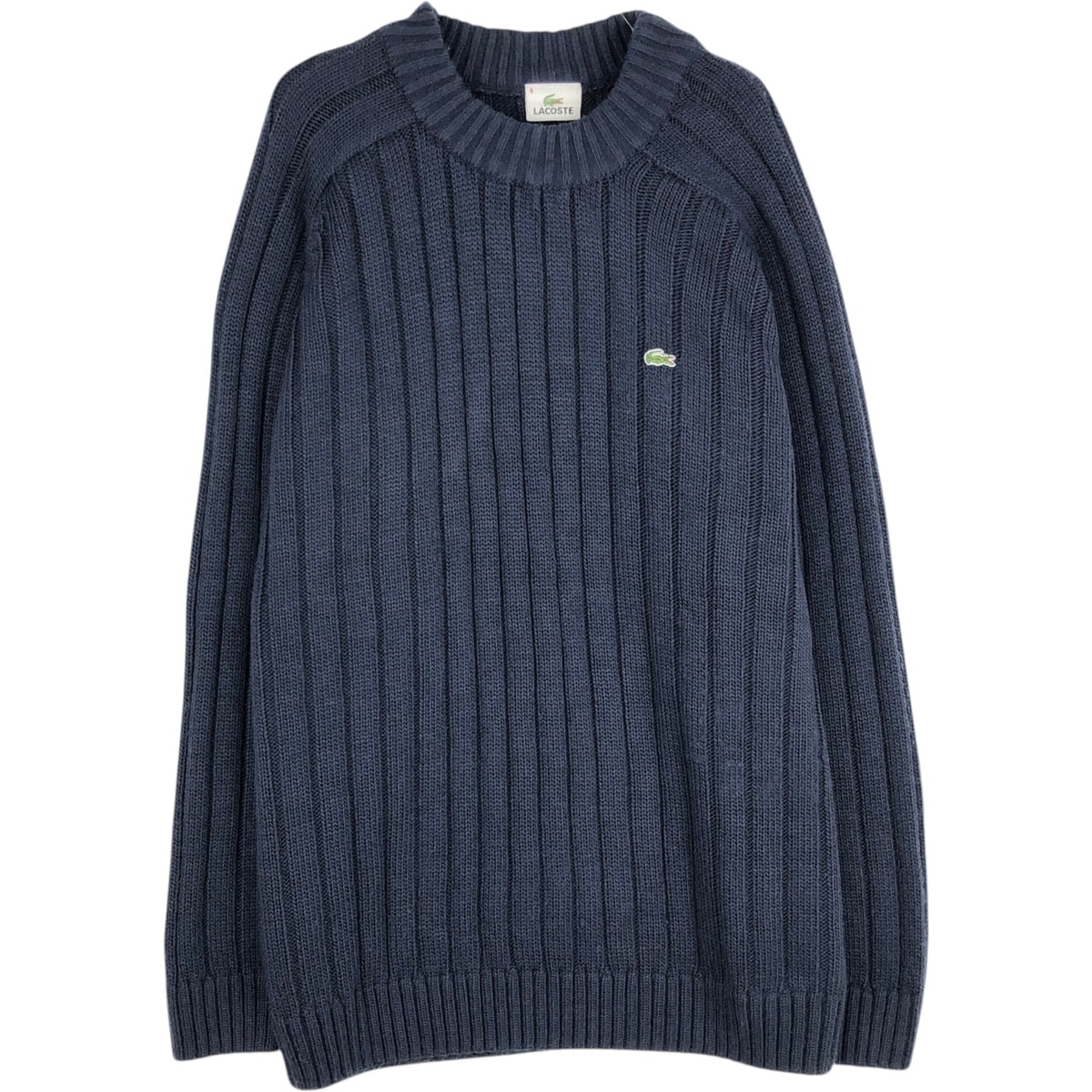 古着 ラコステ LACOSTE モックネック リブ編み アクリルニットセーター メンズXL相当/eaa645910