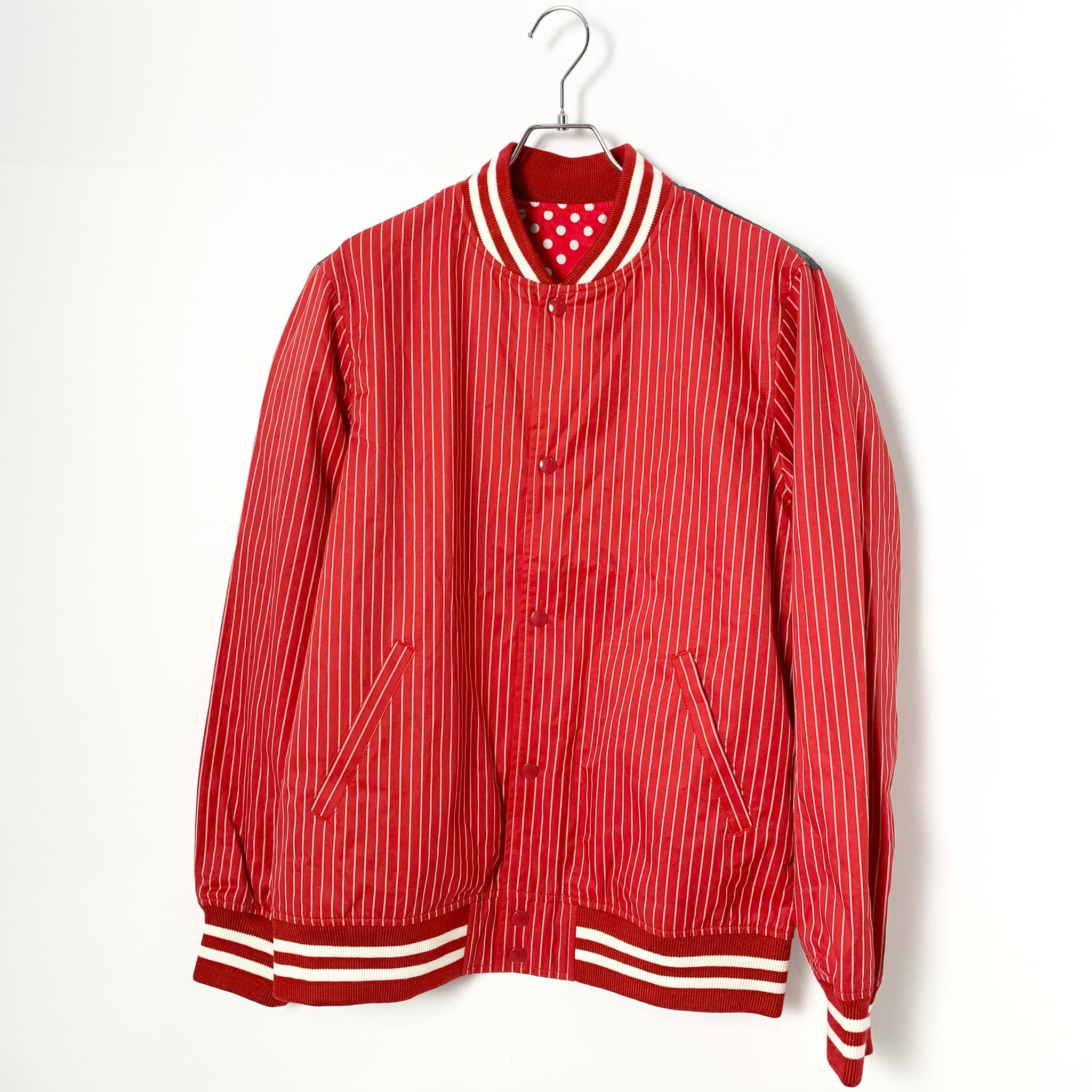 Supreme x COMME des GARCONS SHIRT Reversible Varsity Baseball Jacket "Red"