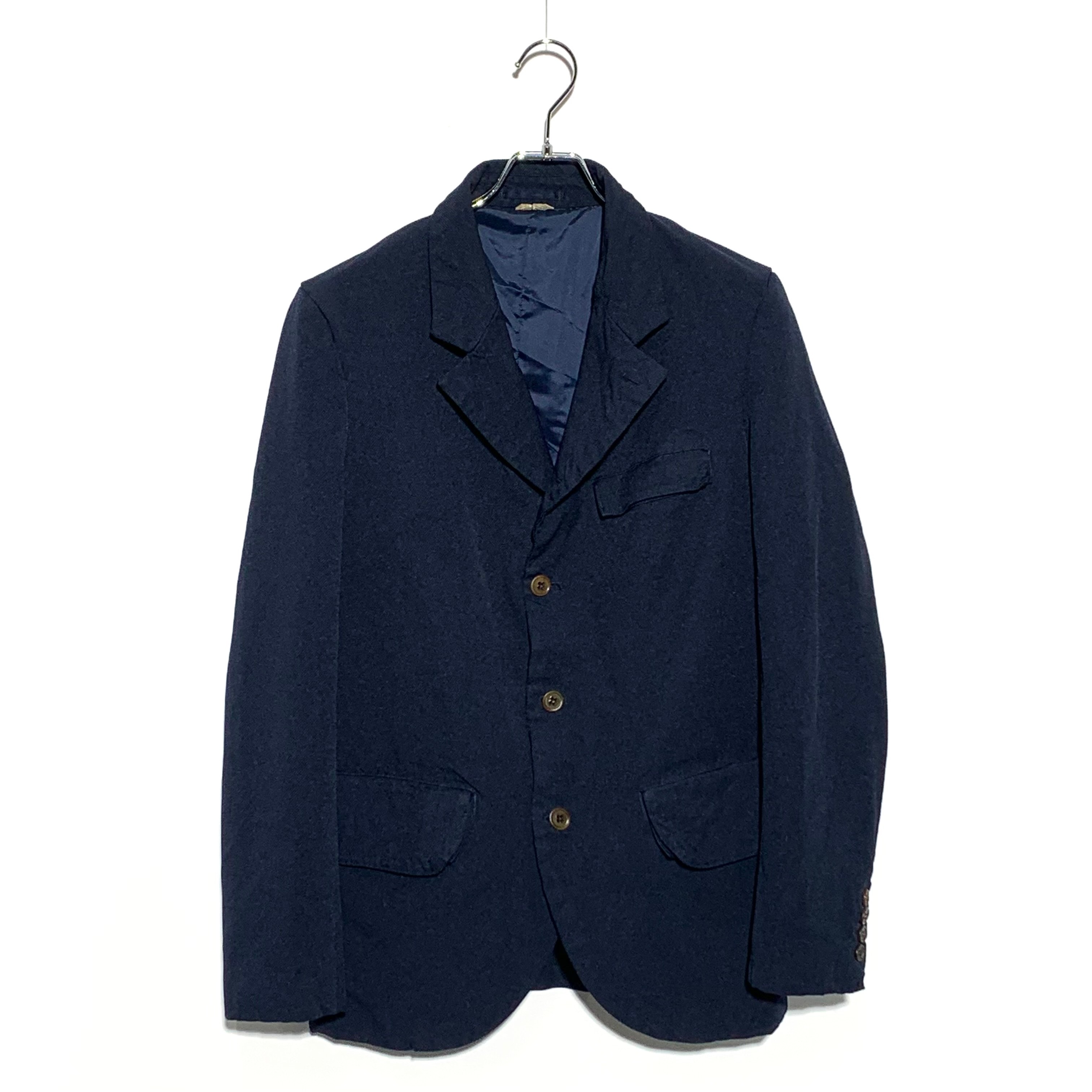 COMME des GARCONS HOMME DEUX Notched collar Single breasted blazer NAVY / poly fulled carpet pants navy 22AW