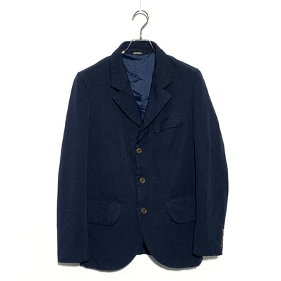 COMME des GARCONS HOMME DEUX Notched collar Single breasted blazer NAVY / poly fulled carpet pants navy 22AW
