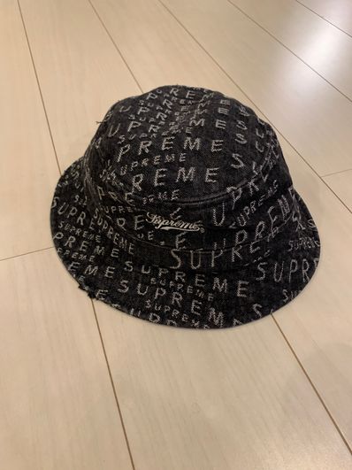 Supreme Warp Jacquard Logos Denim Crusher "Black"