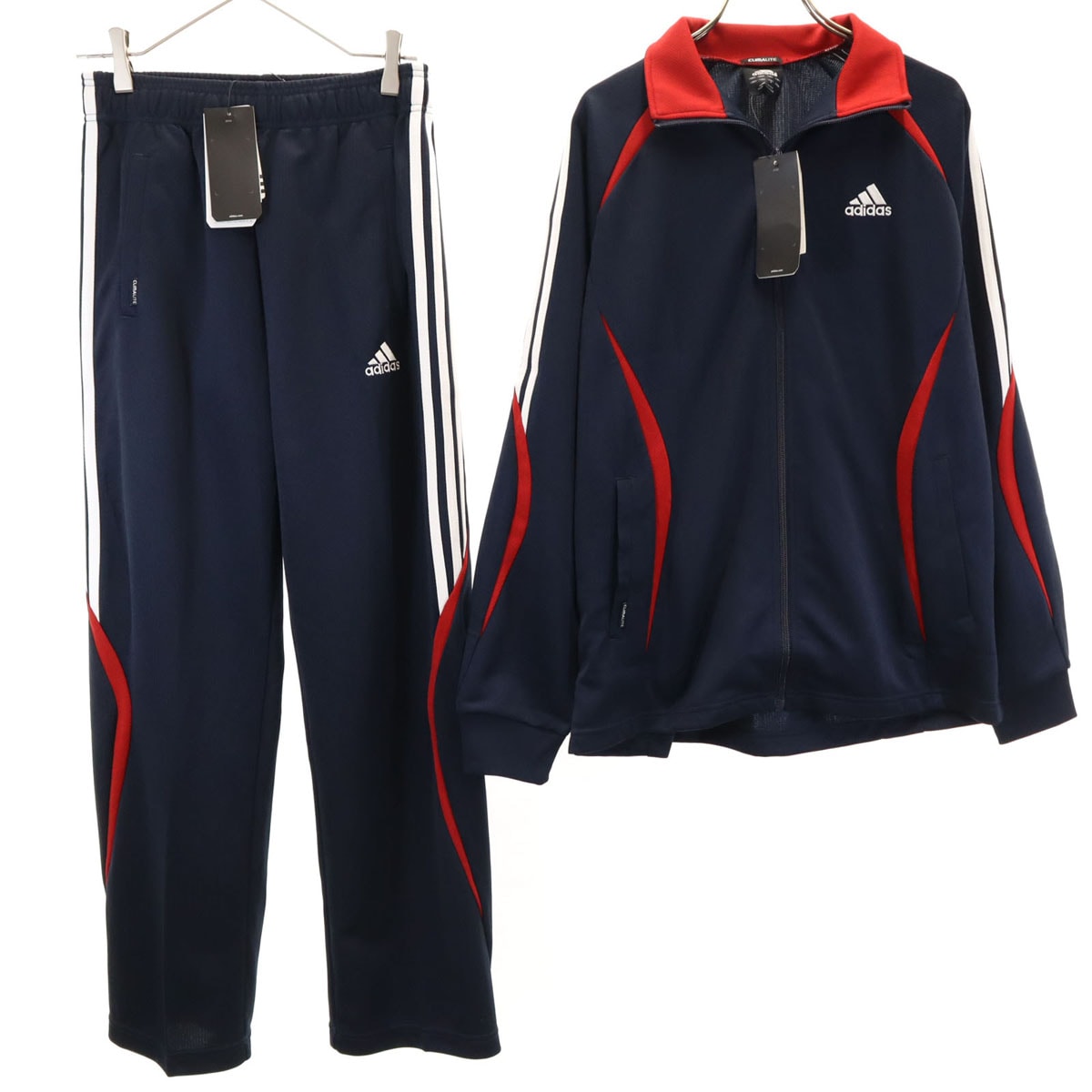 アディダス トラックジャケット＆パンツ【セットアップ】【L】【新品未使用】 adidas（アディダス） トラックジャケット 上下セットアップ L レッド