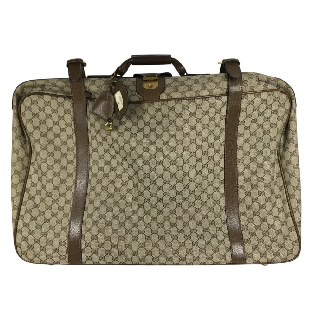 グッチ GUCCI GG 特大 トラベルバッグ 不明 ヴィンテージ 旅行バッグ トランク インテリア ボストンバッグ GGスプリームキャンバス ベージュ