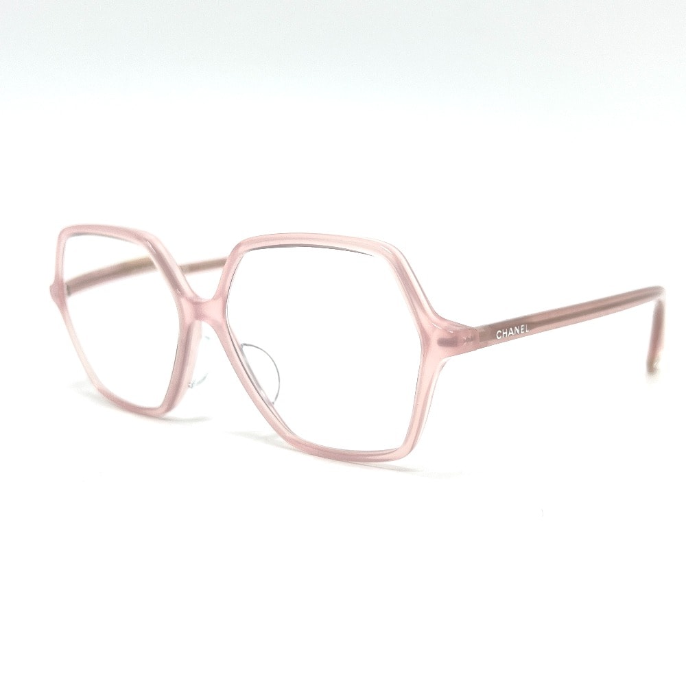 シャネル CHANEL ヘキサゴン 3447-A アイウェア 眼鏡 プラスチック ピンク 美品