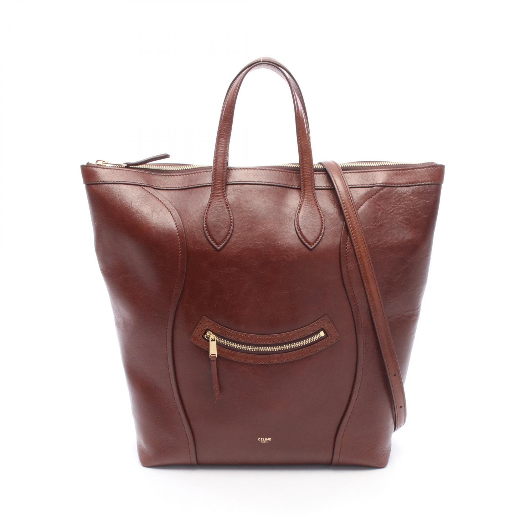 セリーヌ CELINE バーティカル カバ ラゲージ トートバッグ バッグ レザー レディース ブラウン系 L102A330018CH 【新品】