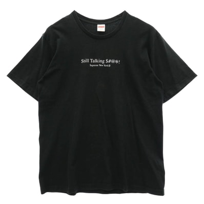 Supreme シュプリーム 22SS Still Talking Tee スティル トーキング プリント Tシャツ 半袖 カットソー ブラック系 L【中古】