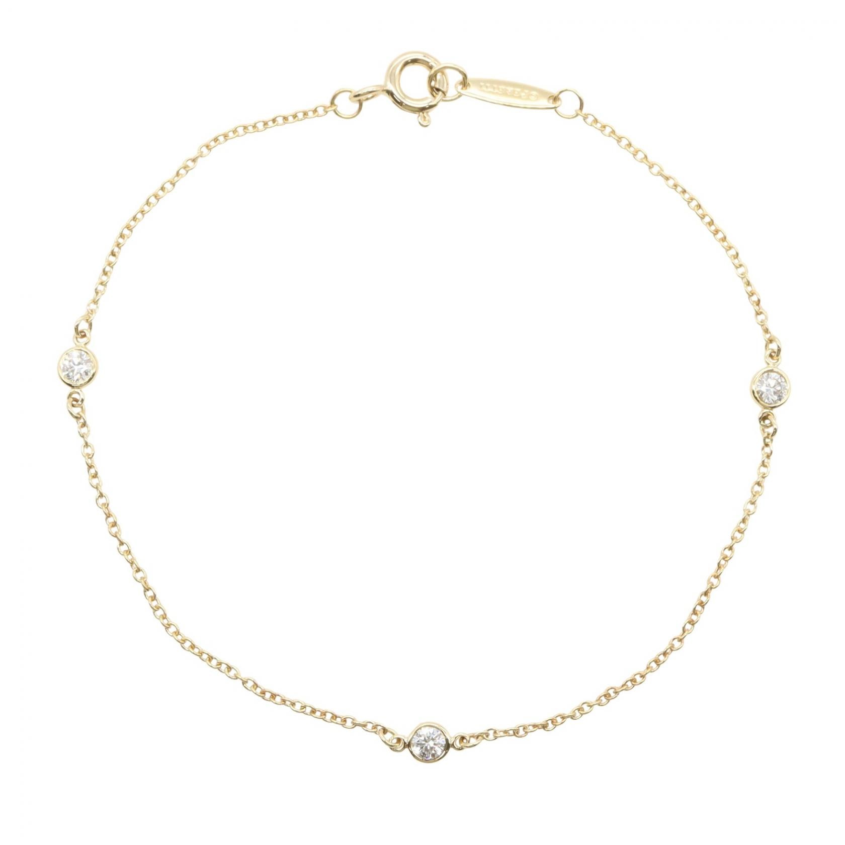 ティファニー TIFFANY&CO バイザヤード 3PD ブレスレット ブレスレット アクセサリー K18(イエローゴールド) ダイヤモンド レディース ゴールド系 / クリア系 【中古】