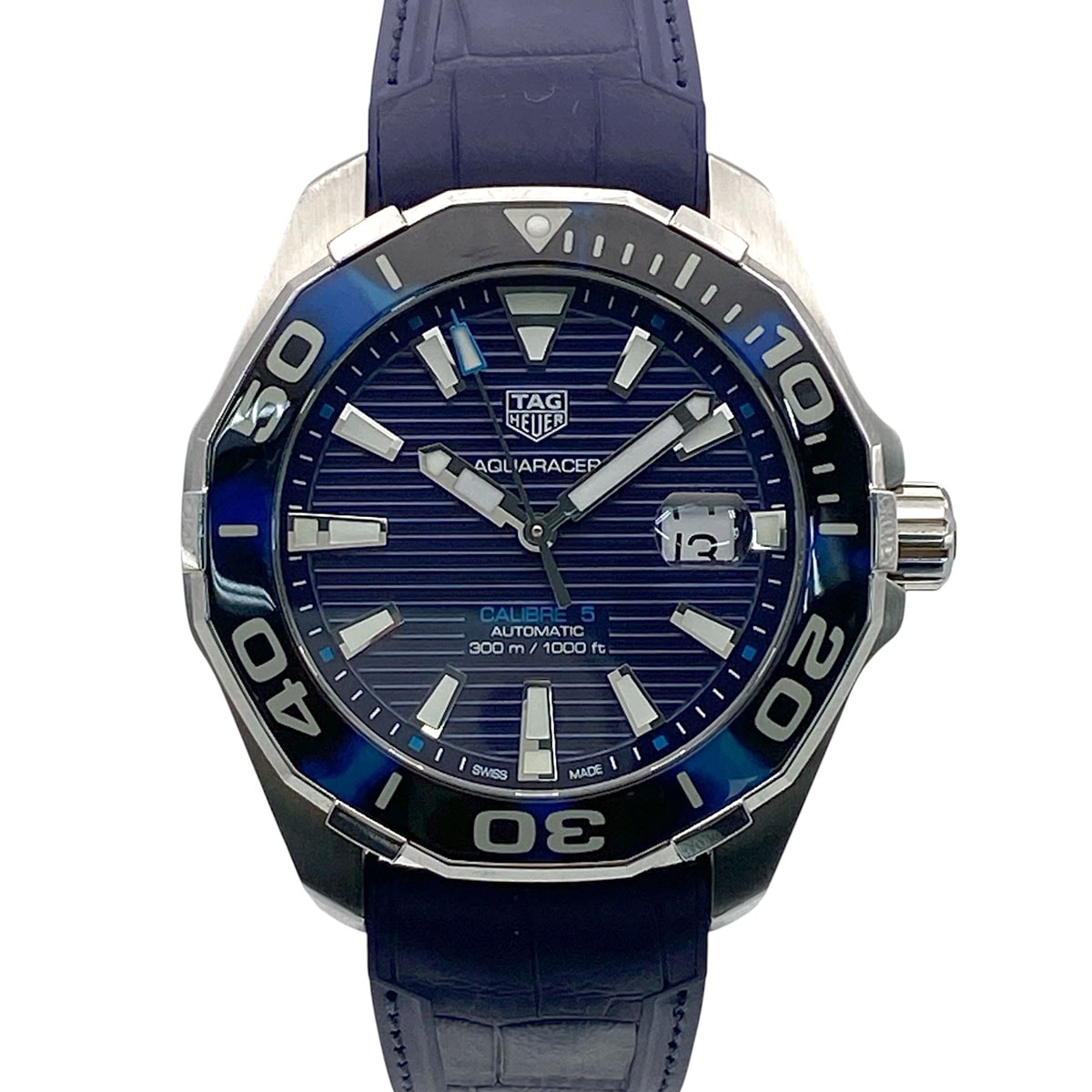 TAG HEUER タグホイヤー アクアレーサー 腕時計 WAY201P ステンレススチール ラバー ブルー ネイビー  メンズ【中古】