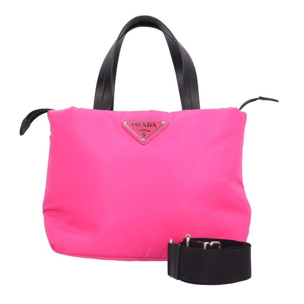 プラダ ショルダーバッグ ナイロン 1BG266 ピンク レディース PRADA  中古