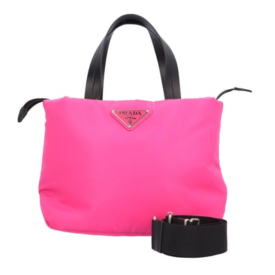 プラダ ショルダーバッグ ナイロン 1BG266 ピンク レディース PRADA 中古