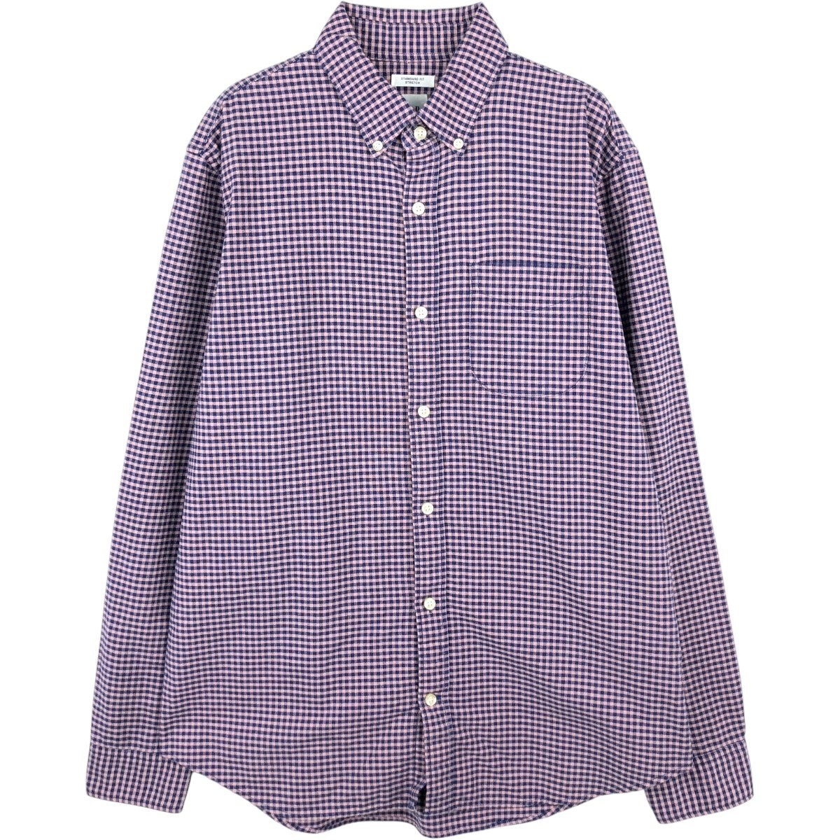 古着 ギャップ GAP STANDARD FIT STRETCH ギンガムチェック 長袖 ボタンダウンチェックシャツ メンズM相当/eaa659905
