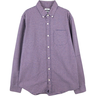 古着 ギャップ GAP STANDARD FIT STRETCH ギンガムチェック 長袖 ボタンダウンチェックシャツ メンズM相当/eaa659905