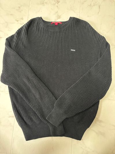 Supreme Small Box Ribbed Sweater "Black"