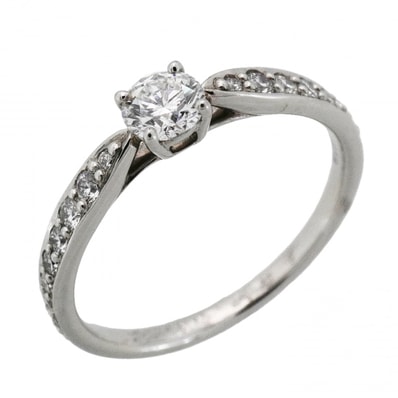 【6jdb0422-26】ティファニー リング ハーモニー Pt950 プラチナ ダイヤモンド 0.24ct 9号【中古】レディース