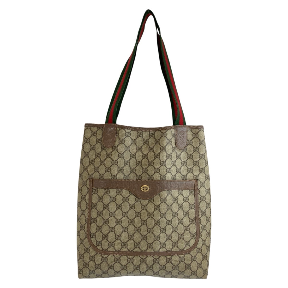GUCCI グッチ ヴィンテージ シェリーライン ベージュ ブラウン GGスプリームキャンバス トートバッグ ショルダーバッグ 604603 【中古】