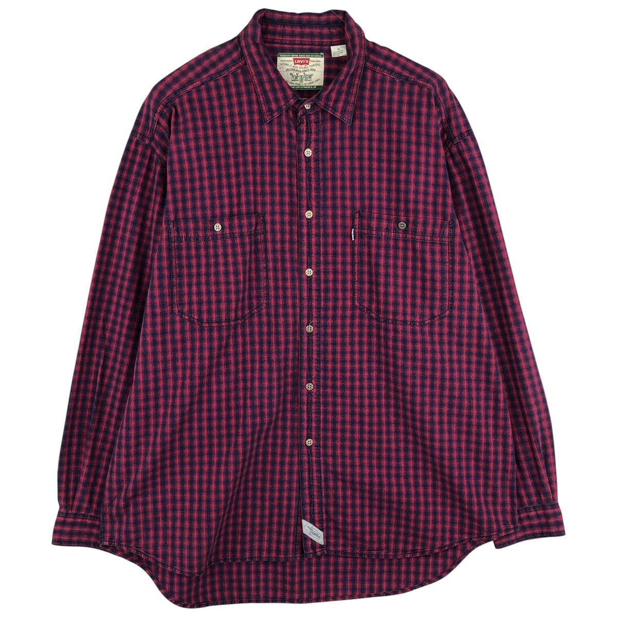 古着 90~00年代 リーバイス Levi's 長袖 コットンチェックシャツ メンズXL相当 ヴィンテージ/eaa611737