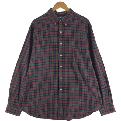 古着 ラルフローレン Ralph Lauren CLASSIC FIT 長袖 ボタンダウンチェックシャツ メンズXL相当/eaa533630