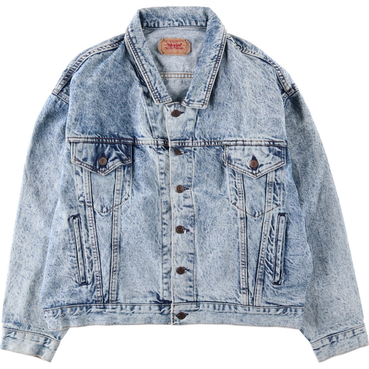 古着 90年代 リーバイス Levi's 75068-0219 ケミカルウォッシュ デニムジャケット Gジャン USA製 メンズL相当 ヴィンテージ/eaa632527