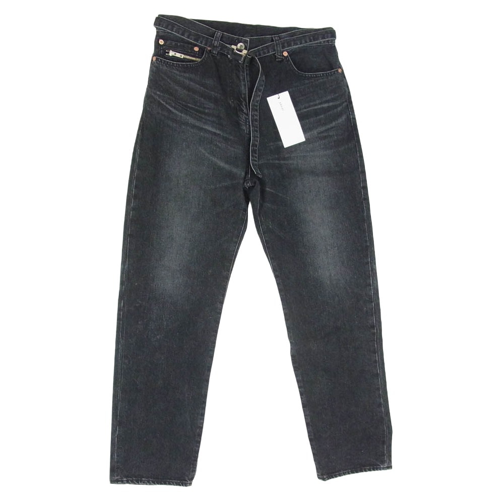 Sacai サカイ 23SS 23-06510 Straight Denim Pants ベルテッド ストレート デニムパンツ ジーンズ ブラックデニム ブラック系 3【中古】
