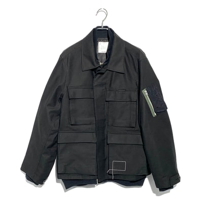 WTAPS x sacai Cotton Back Satin Jacket 02 / Jacket / Cotton Back Satin "Black" 2423234D-JKM03S / 25-03694M