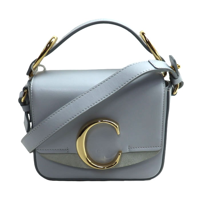 Chloe クロエ シー ミニバッグ ショルダーバッグ ライトブルー CHC19US193A374E7 レディース【中古】【美品】