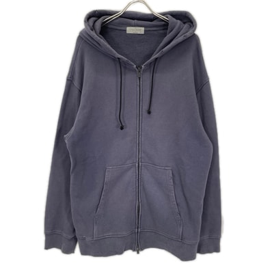 ヨウジヤマモトプールオム HJ-T40-073 23AW パープル DISTRESSED FLEECE ZIP-UP HOODIE ダメージ加工 スウェットジップアップ パーカー 3