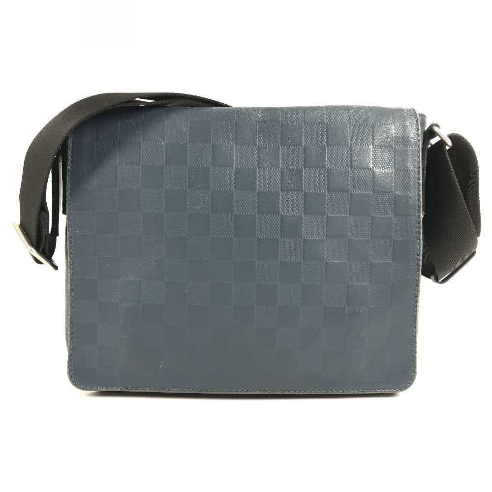ルイヴィトン LOUIS VUITTON ディストリクトPM ディストリクト PM N41035 ダミエアンフィニ カバン 斜め掛け フラップ メッセンジャーバッグ バイカラー ショルダーバッグ ダミエアンフィニレザー オリオン ブルー