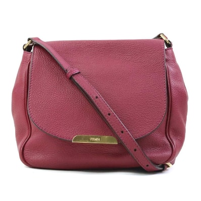 フェンディ FENDI 斜め掛けショルダーバッグ レザー ボルドー クレール ゴールド レディース 8BT214-Q10【中古】 e61803a