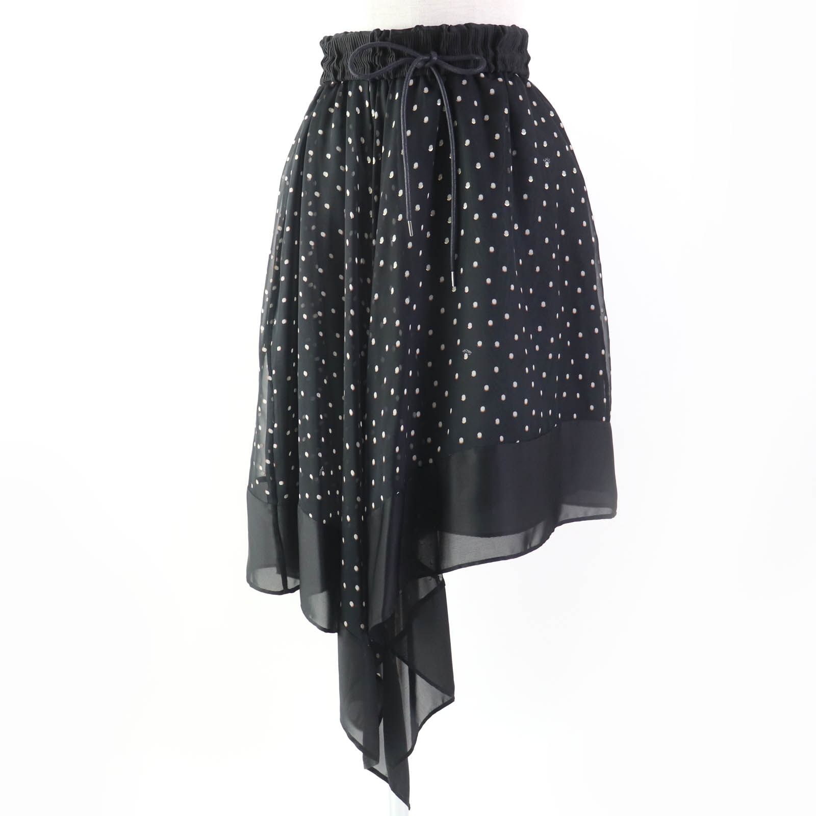 sacai Asymmetrical Midi Flare Skirt "Black"