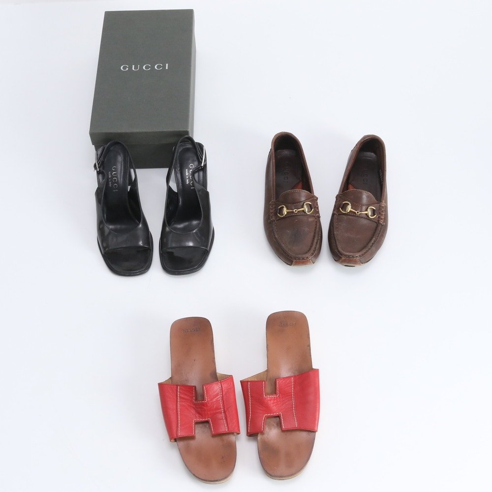 エルメス ■まとめ 3点 セット■グッチ ローファーサンダル レザー