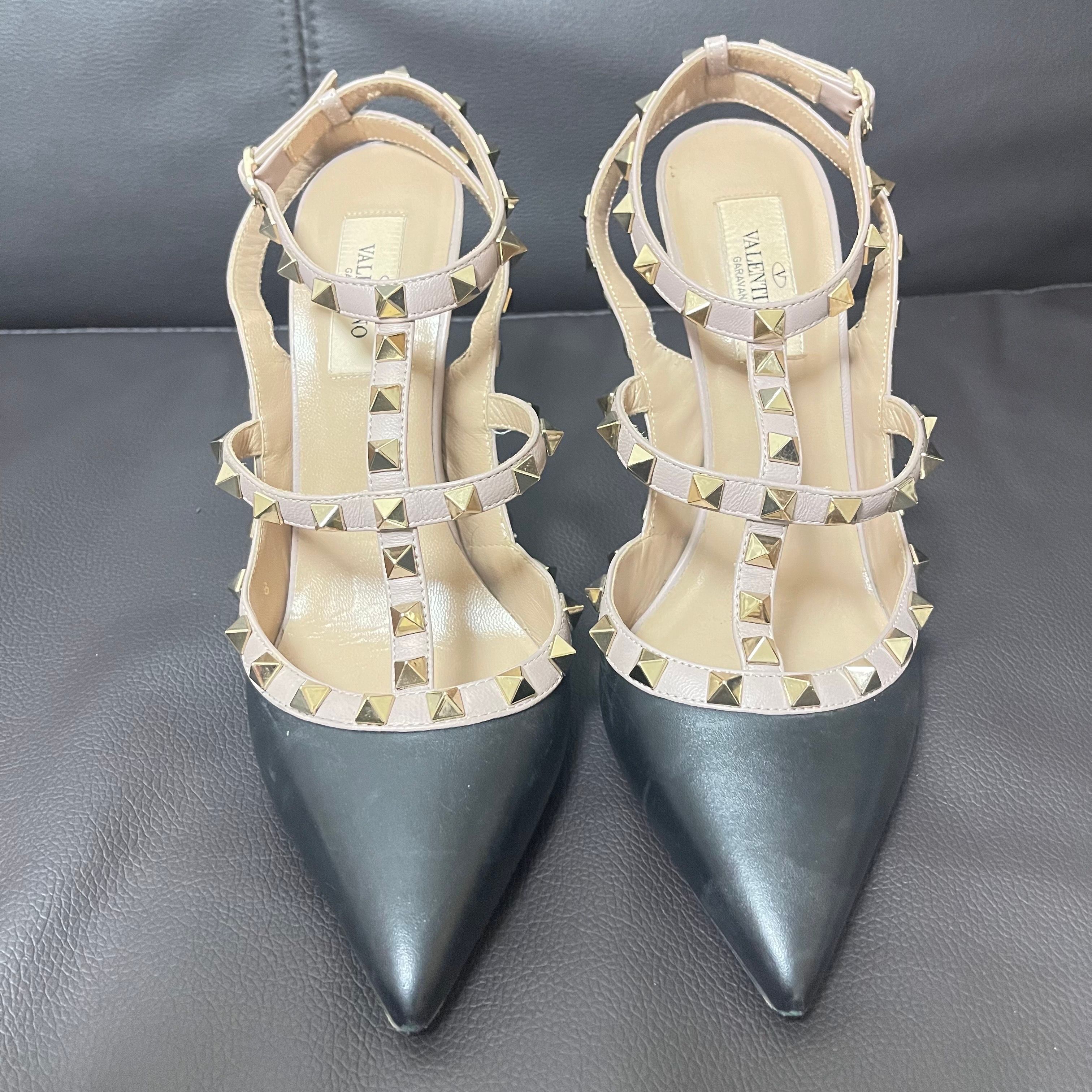 Valentino Rockstud Mirror-Effect Pump With Matching Straps and Studs 100mm "Silver"