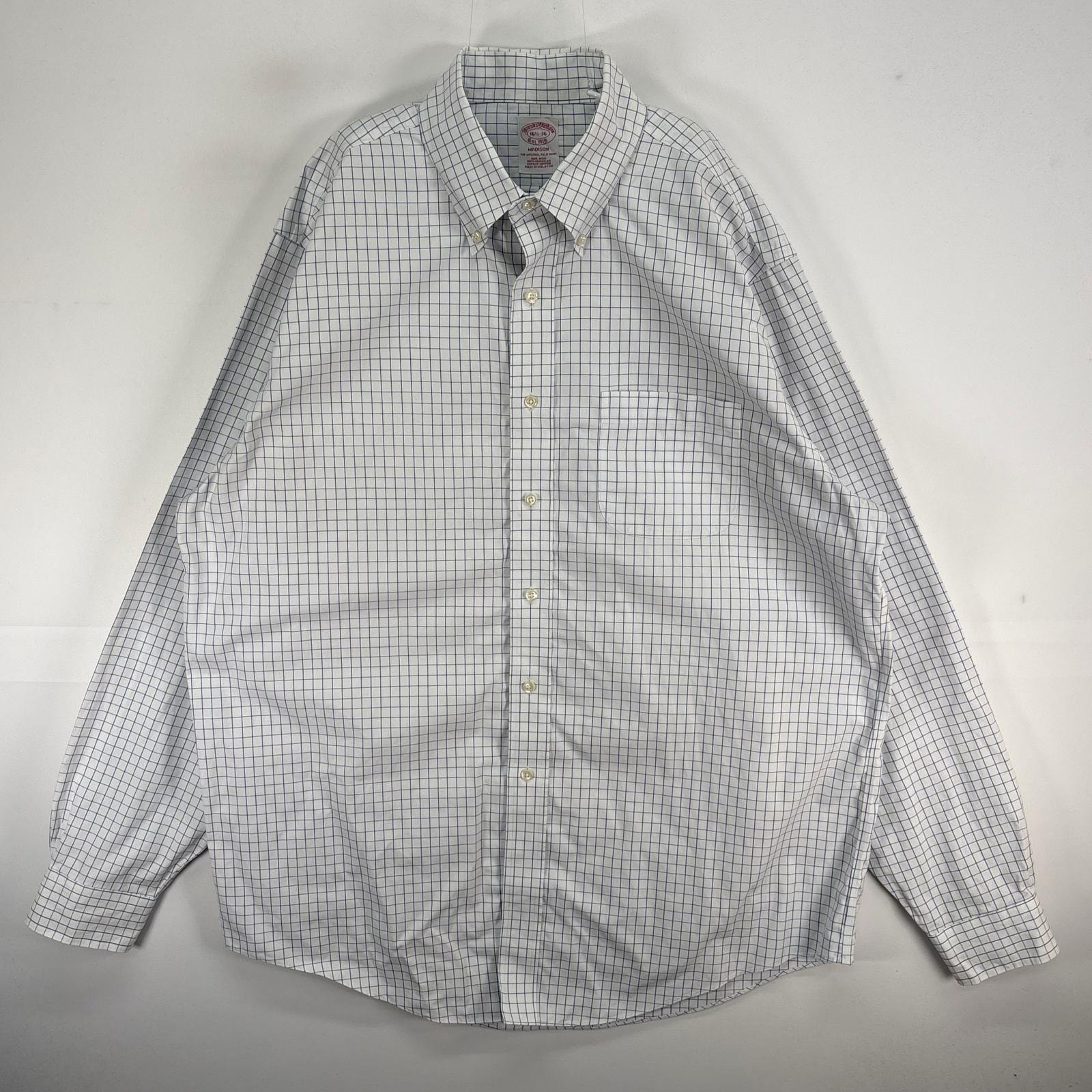 古着 ブルックスブラザーズ Brooks Brothers 長袖シャツ 胸ポケ MADISON ボタンダウン L  ブルー系 チェック メンズ
