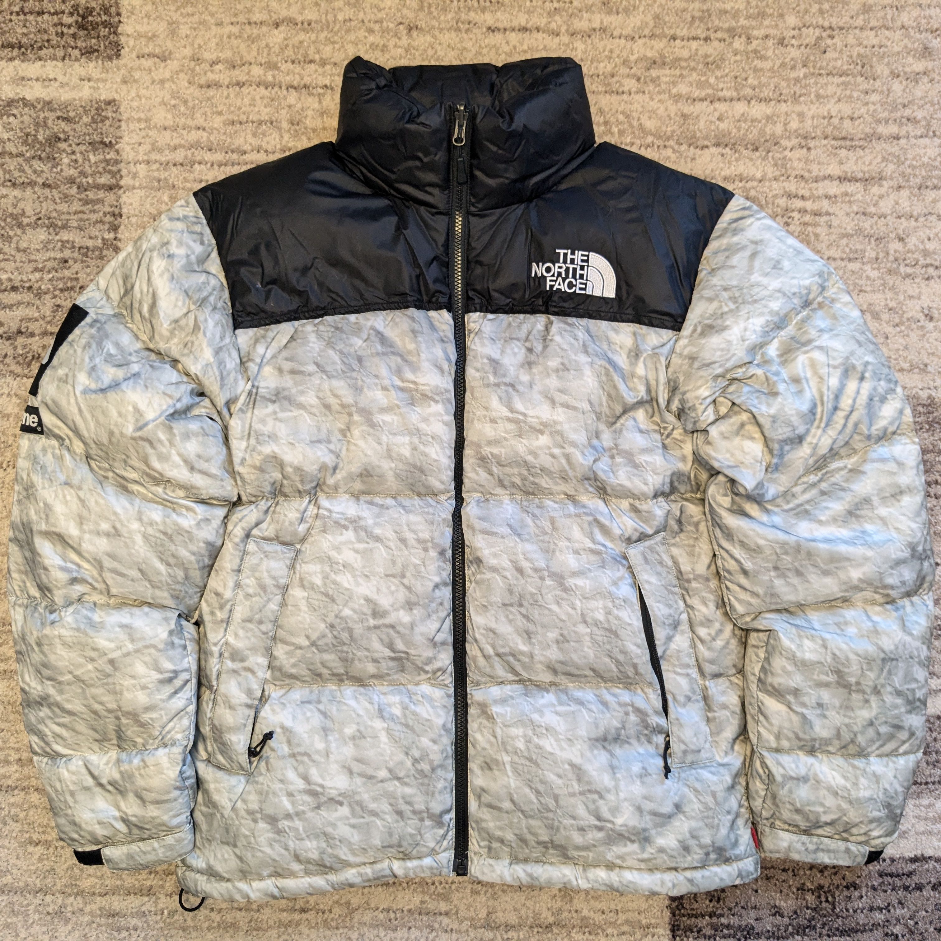 Supreme x The North Face Nuptse Jacket "White Paper Print"