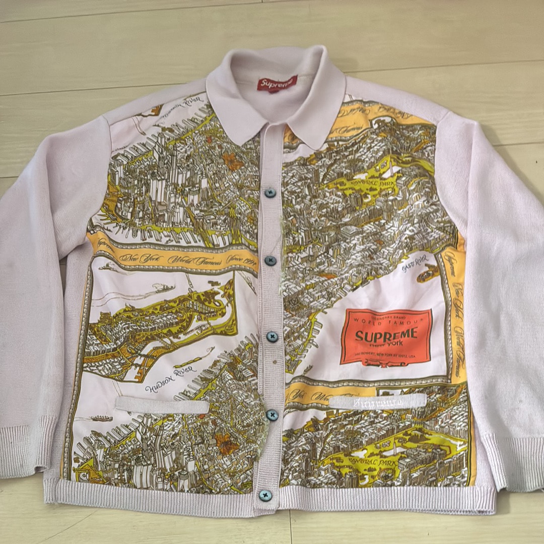 Supreme Silk Map Cardigan "Pink"
