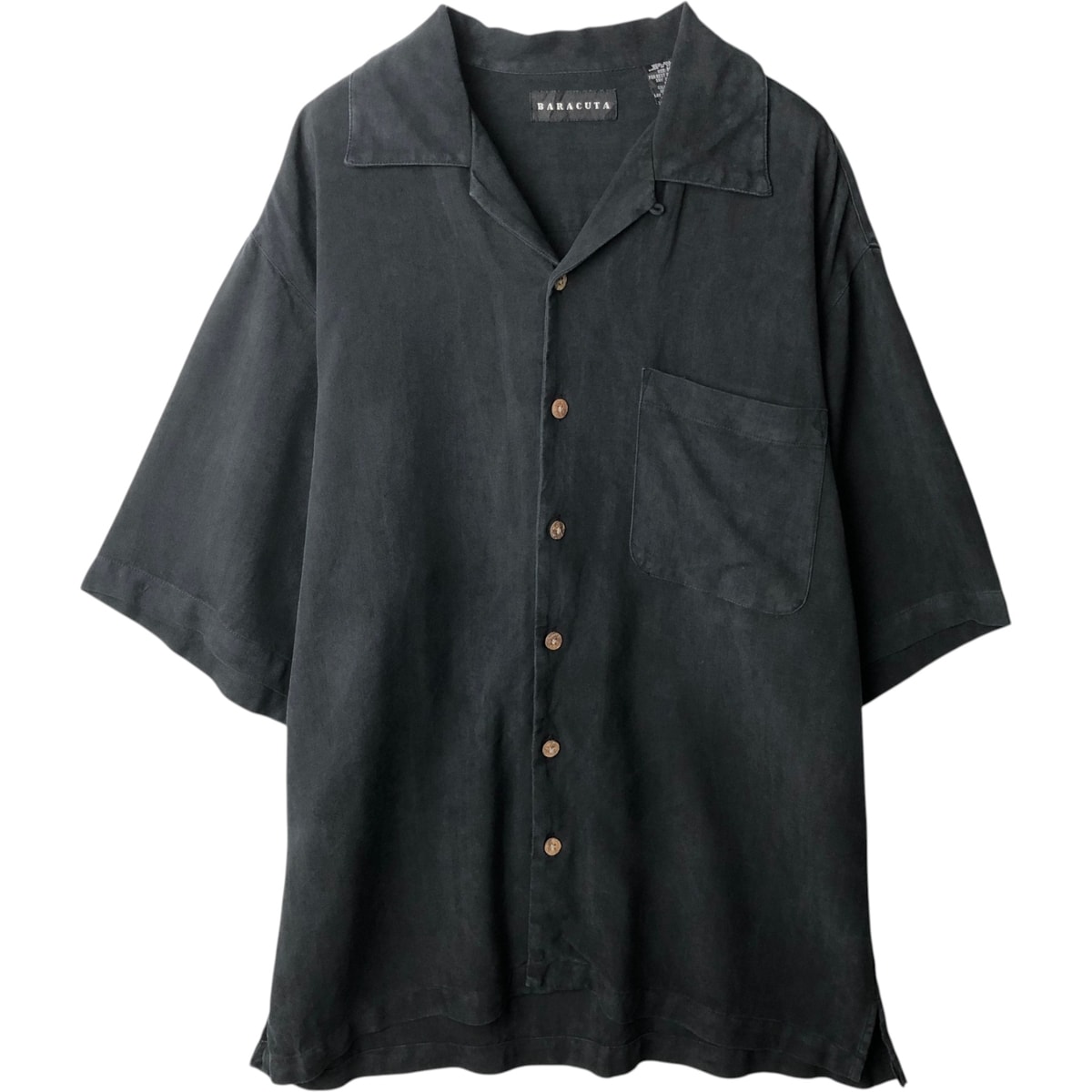 古着 BARACUTA 半袖 オープンカラー シルクシャツ ボックスシャツ メンズM相当/eaa637713