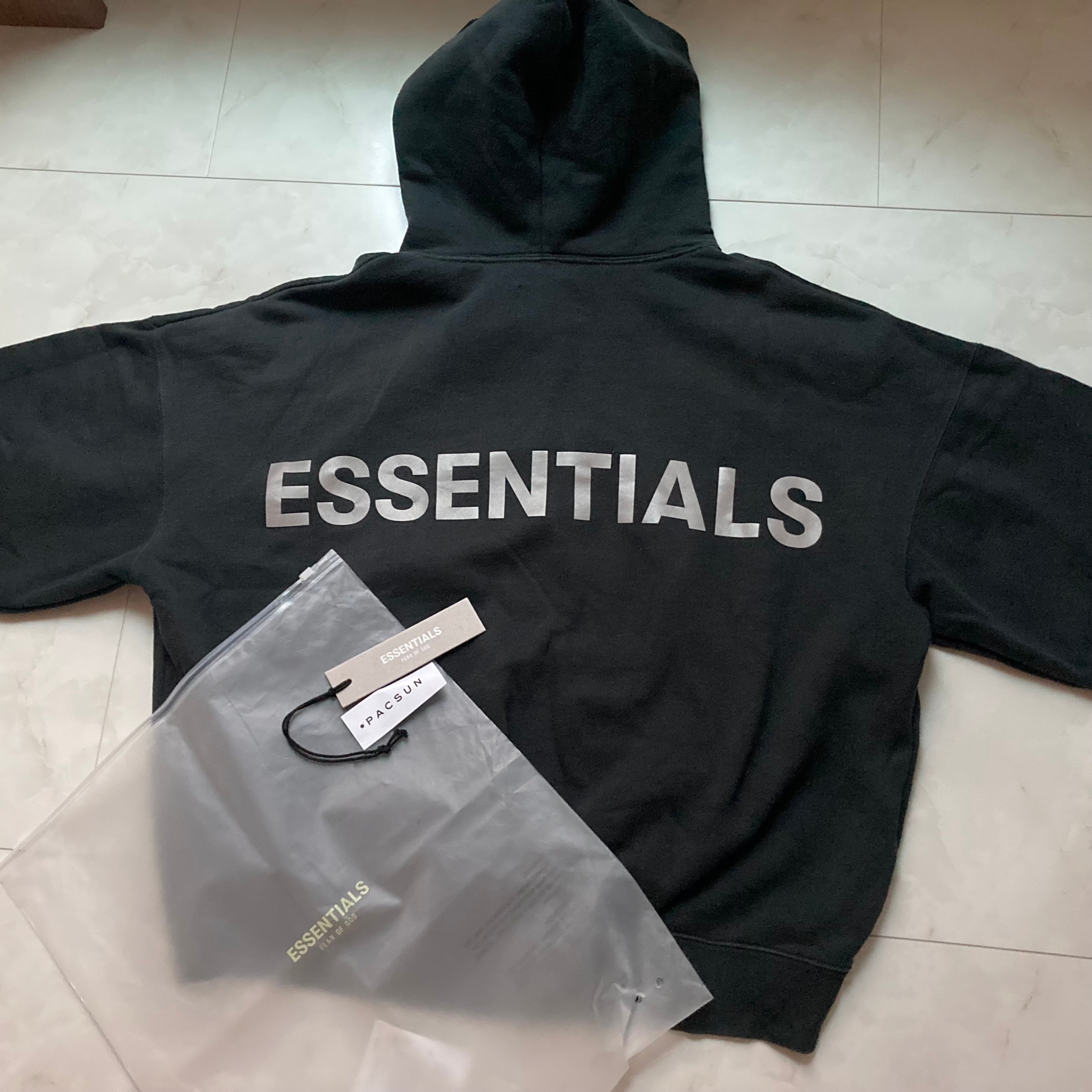FEAR OF GOD ESSENTIALS 3M logo Pullover Hoodie "Black"