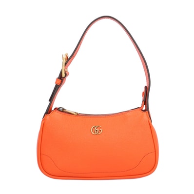 グッチ アフロディーテ ミニ GGマーモント ハンドバッグ レザー 739076 オレンジ レディース GUCCI 中古