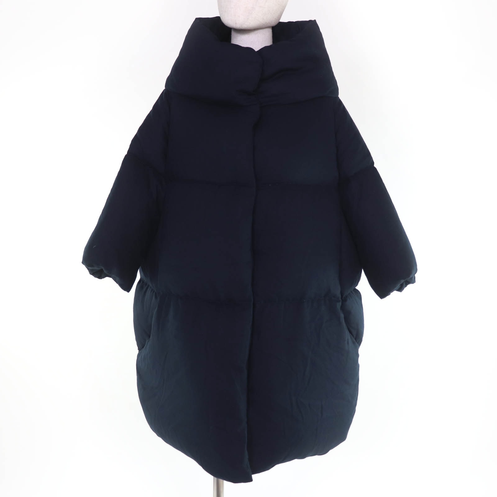 美品 ヘルノ ダウンコート ダークネイビー レディース 40 PI1168D