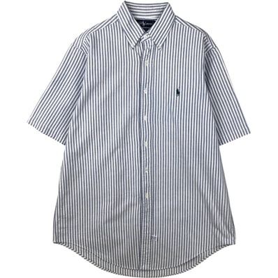 古着 ラルフローレン Ralph Lauren 半袖 ボタンダウン ストライプシャツ メンズL相当/eaa644834